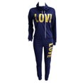 thumbnail image 2 of Innerwin Jogger Set Draped Neck Ladies Two Piece Outfit Sports Long Sleeve Loose Fit Sweatsuits Colorful Blue XL, 2 of 9