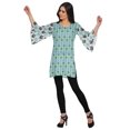 thumbnail image 3 of Moomaya Robes Tuniques Courtes Femmes Manches Kimono Kurti Imprimé Mini Tenue d'Été, 3 of 5