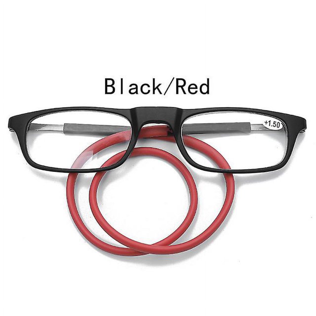 Reading Glasses High-grade Tr Magnetic Absorption Hanging Neck Funky Readers Glasses 1.5 Red