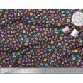 thumbnail image 3 of Soimoi Black Cotton Poplin Fabric Insect,Sun & Cartoon Alphabets Text Decor Fabric Printed BTY 56 Inch Wide, 3 of 3