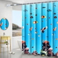 thumbnail image 2 of Shower Curtain Hooks Shower Curtain Waterproof Mold-Resistant Thick Type Bathroom Curtain Installation Kit Bathroom No-Punch Separation Curtain Door Curtain Window Curtain Hanging Curtain, 2 of 6