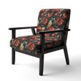 thumbnail image 3 of Designart "Blooming In Deep Red And Beige IV" Red Floral Upholstered Accent Chair - Cottage Arm Chair For Living Room, 3 of 7