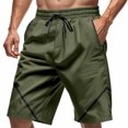 thumbnail image 1 of Styesk Shorts pour Hommes Couleur Unie Mode Décontractée avec Poches Taille à Lacets, 1 of 7