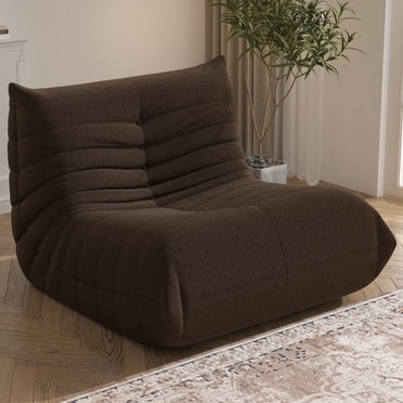 WHGBJA Bean Bag Chair pour Adultes, Canapé Pouf Togo Confortable Canapé Lounge en Doux Matériau Teddy Meuble Cadeau de Haute Qualité Bean Bag Chair, Café