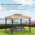 thumbnail image 3 of Outsunny Toit de Rechange pour Pavillon à Double Toit 10'x10 Pieds, Kaki, 3 of 10