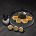 thumbnail image 2 of Serving Tray-Wooden Round Black Non-Slip Tea Tray Service Desk for Home Store Office Bar(30cm), 2 of 8