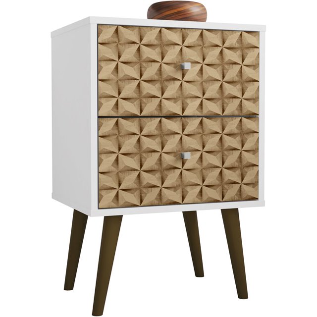 Manhattan Comfort Liberty 2.0 2 Drawer Nightstand in White