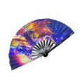 thumbnail image 2 of Rave Folding Hand Fan Fluorescent Effects Folding Fan for Dancing Props Gift Style A, 2 of 8