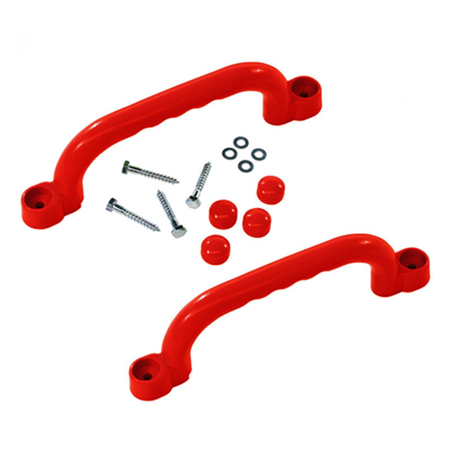 2 Pcs Équipements de Terrain de Jeu Jouer Salle de Jeux Poignées d'Échelle pour Parc Cour Arrière Rouge