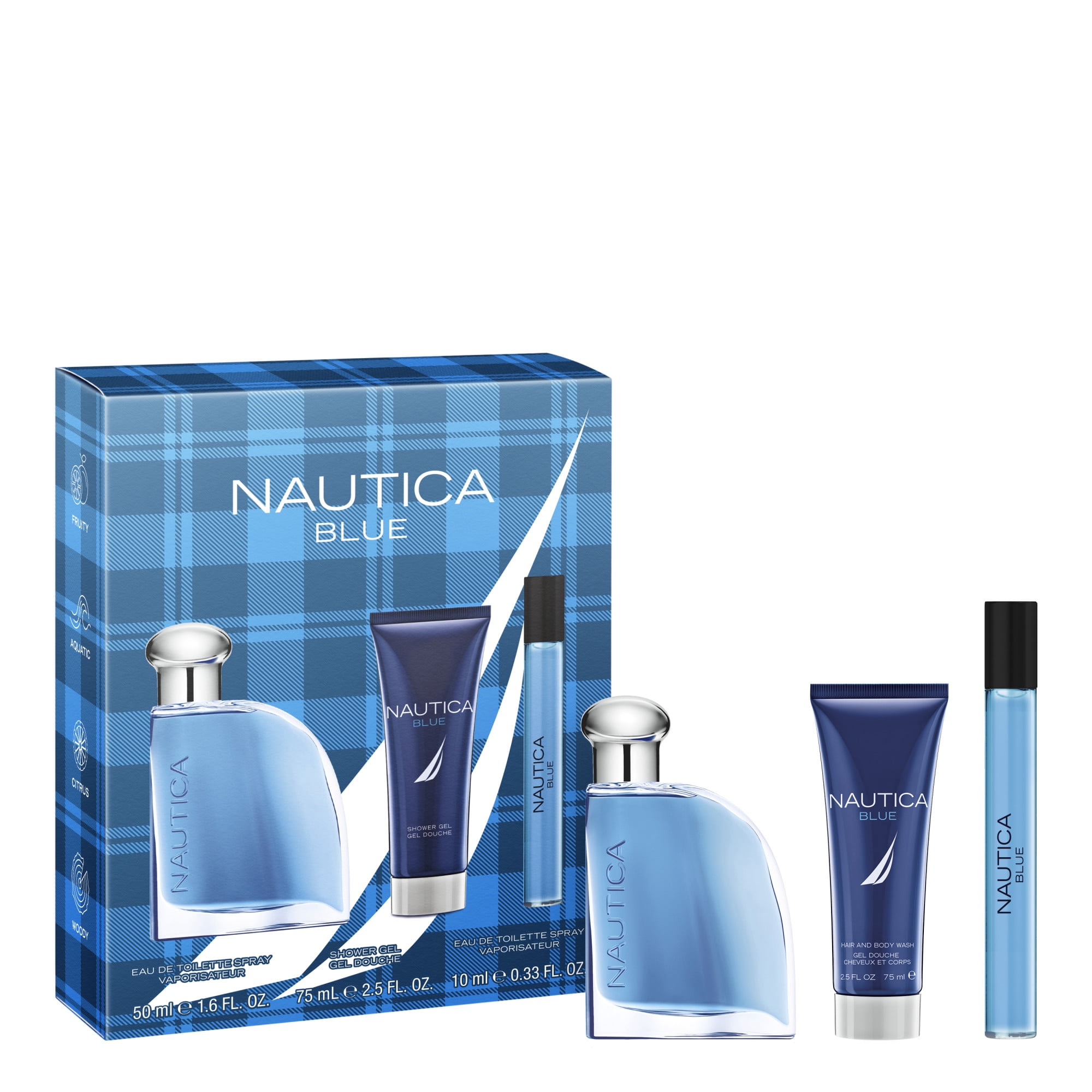 Coffret cadeau trio Eau de Toilette pour homme Nautica Blue
