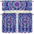 thumbnail image 2 of Mandala Kitchen Curtain and Valances Set for Windows Valance Curtain Panel Drape Treatment Short Valances Bathroom Decor Curtains 3 Piece Set, 2 of 5