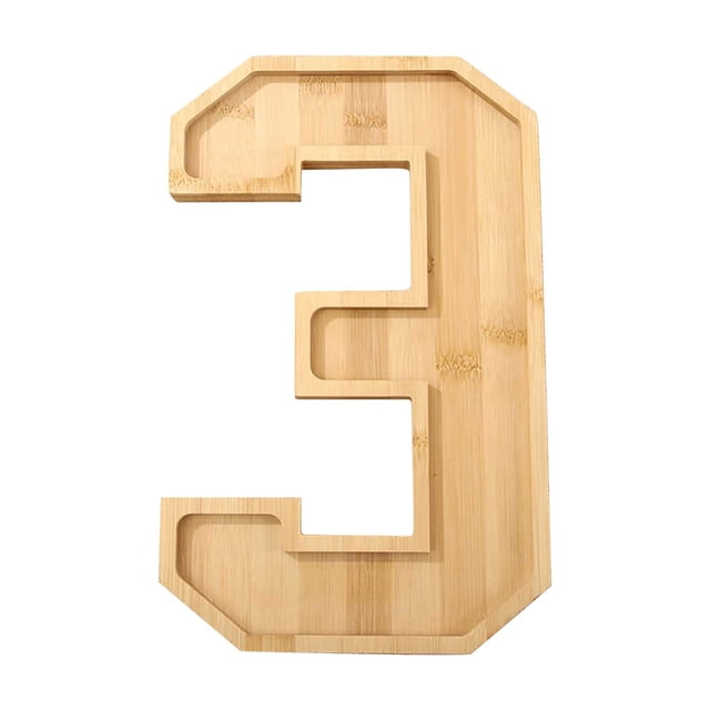 wycnly Number Tray Fruit Cheese Platter Vegetable Food Wooden Board Large 11.6in Fillable Frame Party Snack Serving Clearance