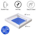 thumbnail image 3 of Bubbles Non-Slip Square Shower Mat Clear Navy Blue 20″L X 20″W, 3 of 4