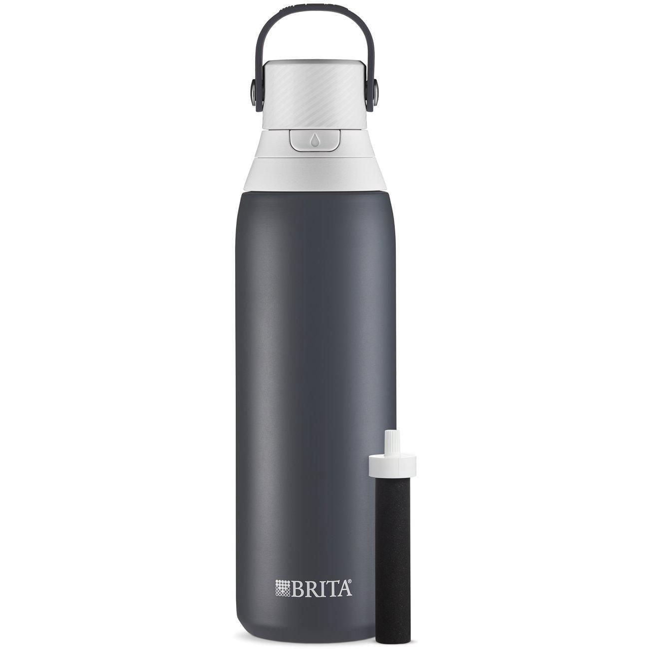 Brita Insulated Stainless Steel Filtering Water Bottle with Straw, BPA-Free Water bottle for Sports, Travel or Hiking, Great for gifting, Easy-carry loop, Leak-proof lid, 26 Oz,