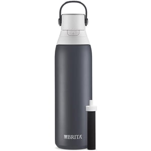 Brita Insulated Stainless Steel Filtering Water Bottle with Straw, BPA-Free Water bottle for Sports, Travel or Hiking, Great for gifting, Easy-carry loop, Leak-proof lid, 26 Oz,