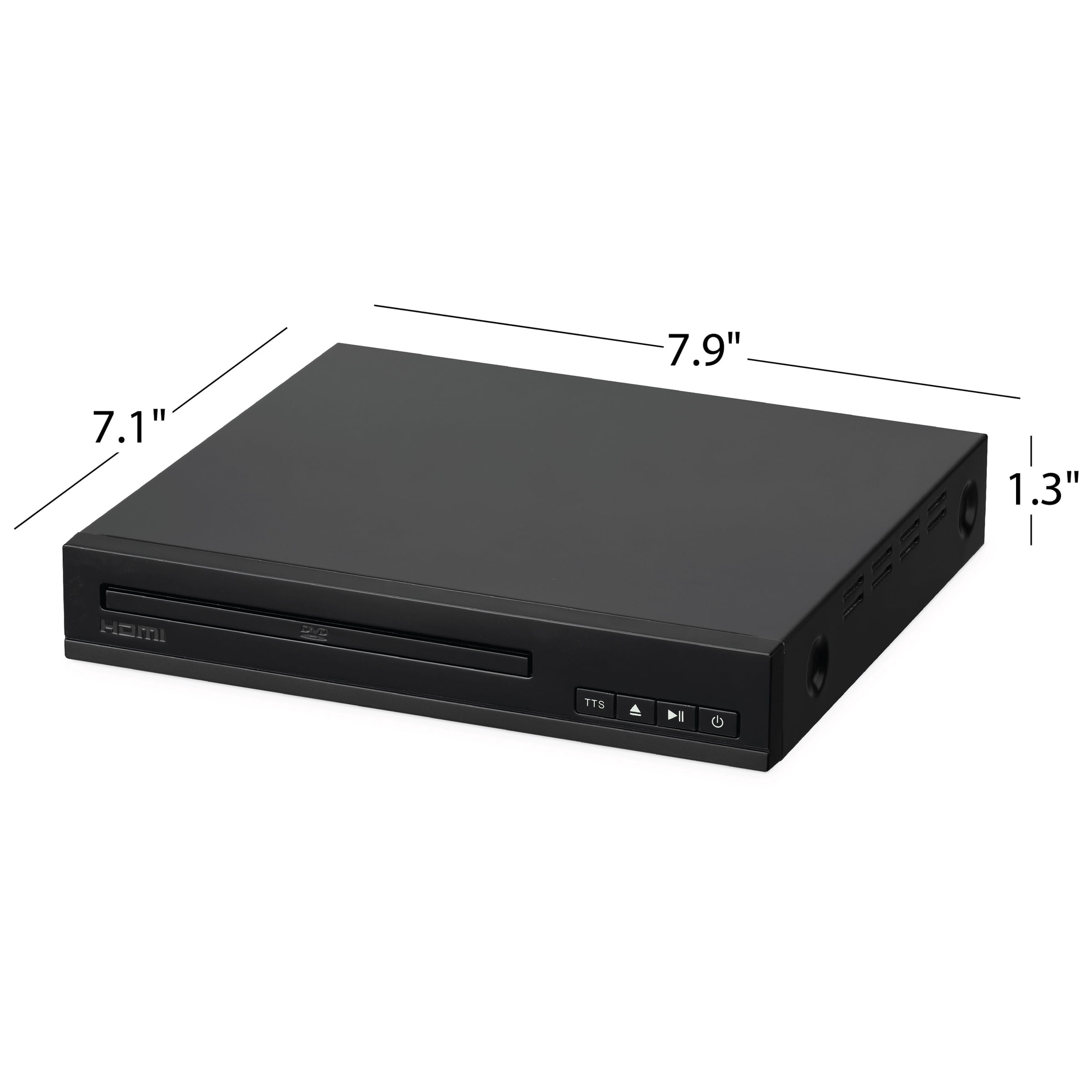 Onn HDMI DVD Player with Widescreen/TV Aspect Ratio, Parental Controls, Text-to-speech Technology, Remote Control, and Multiple Outputs, Black