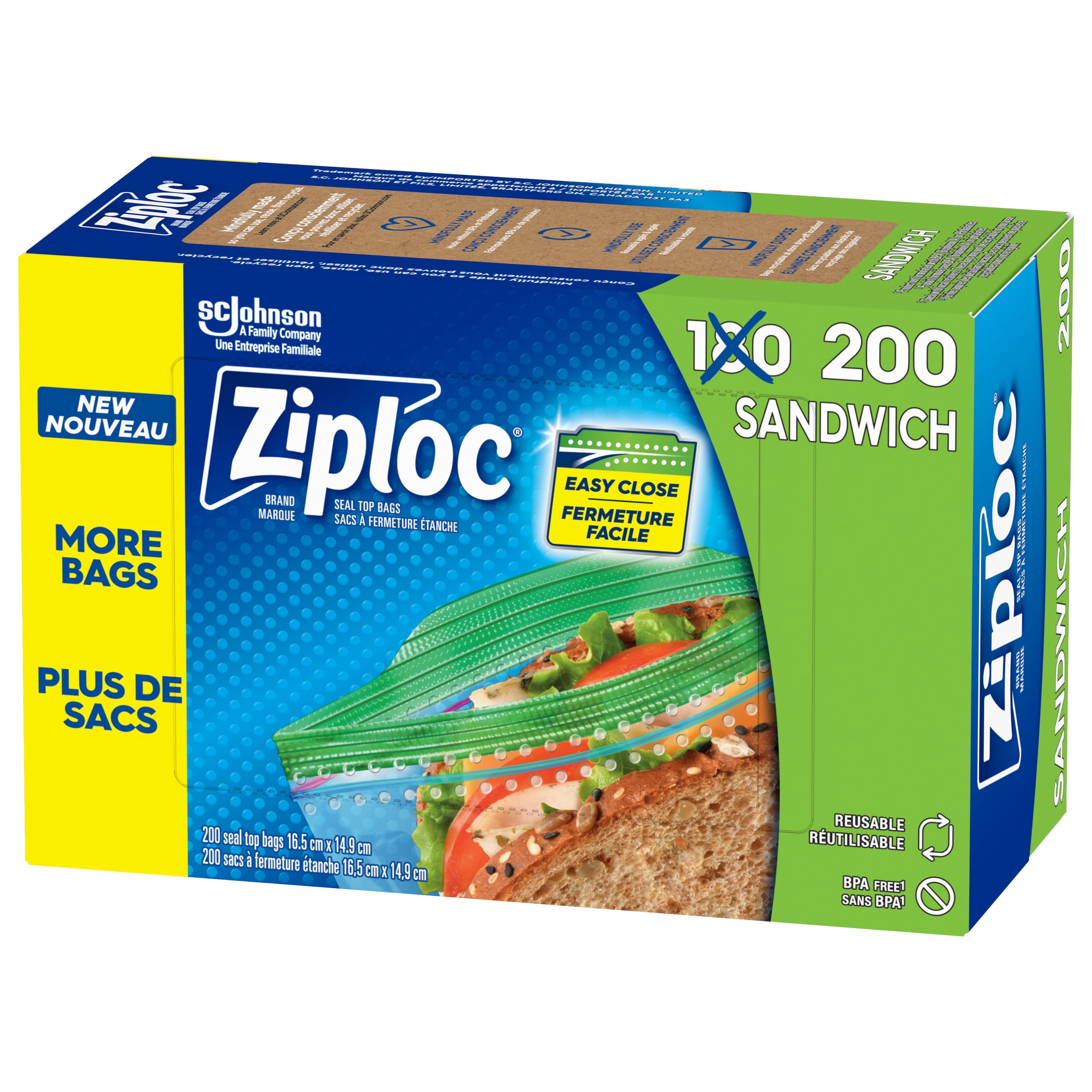 Ziploc® Sandwich Bags with Grip 'n Seal Technology