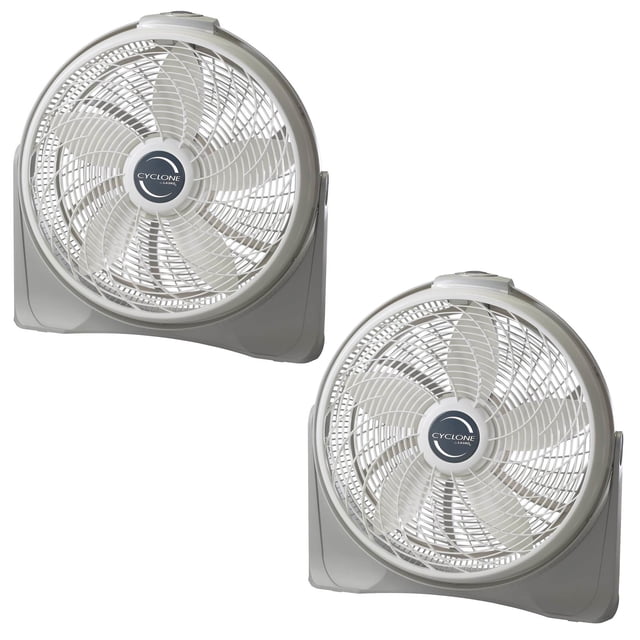 Lasko Ventilateur Pivotant Cyclone de 20 Pouces Monté au Sol Ou au Mur, Blanc (Lot de 2)