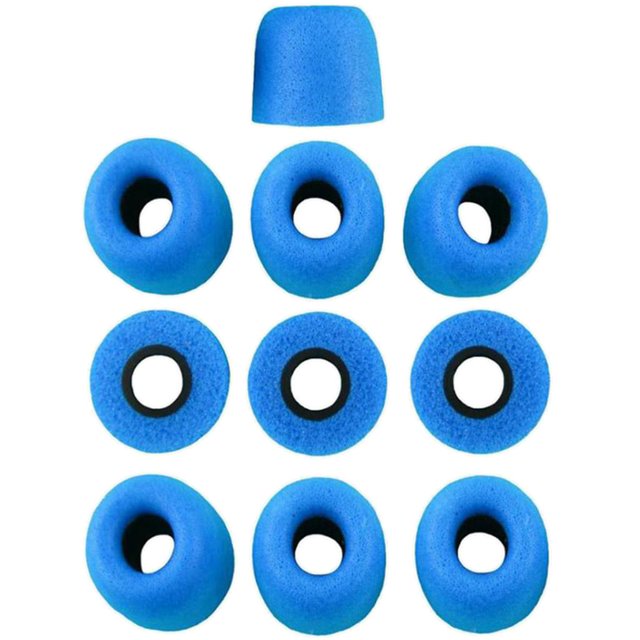 Esquirla 10 Pieces Replacement Earbud Tips Blocking Out Ambient Noise Memory Foam Earbuds Blue
