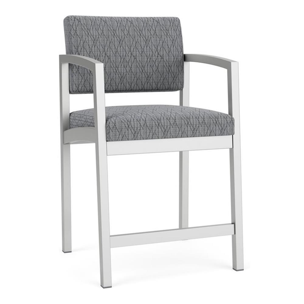 Lenox Steel Reception Waiting Room Healthcare Hip Chair / Silver Steel / Gray