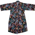 thumbnail image 1 of Anuschka Peignoir Imprimé pour Femmes - Collection de Vêtements de Nuit Faite de Polysoie 100 % Recyclée - Island Escape Noir, 3X, 1 of 3