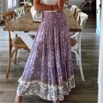 thumbnail image 2 of RKSTN Jupes pour Femmes Rétro Mode Confortable Quotidienne Jupe Taille Haute Imprimé Floral Jupe Trapèze Évasée Jupe Maxi, 2 of 6