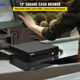 thumbnail image 2 of VEVOR Cash Register Drawer, 13" 12 V, for POS System with 4 Bill 5 Coin Cash Tray, Removable Coin Compartment & 2 Keys Included, RJ11/RJ12 Cable for Supermarket, Bar, Coffee Shop, Restaurant, 2 of 9
