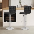 thumbnail image 2 of BestOffice Adjustable Swivel Bar Stools Set of 2, PU Leather Counter Height Kitchen Chairs with Back Support & Footrest, Black, 2 of 8
