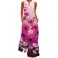 thumbnail image 1 of Bellella Robe Longue Maxi pour Femmes, Robe Débardeur à Col en V, Imprimé Floral, Robe d'Été de Plage, Ample, Sans Manches, Style de Fête, E 2TG, 1 of 2