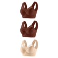 thumbnail image 1 of FAIWAD 3Pcs Solid Color Bra for Women Wirefree Plus Size Padded Bralettes Stretch Full Coverage Workout Daily Underwear, 1 of 2