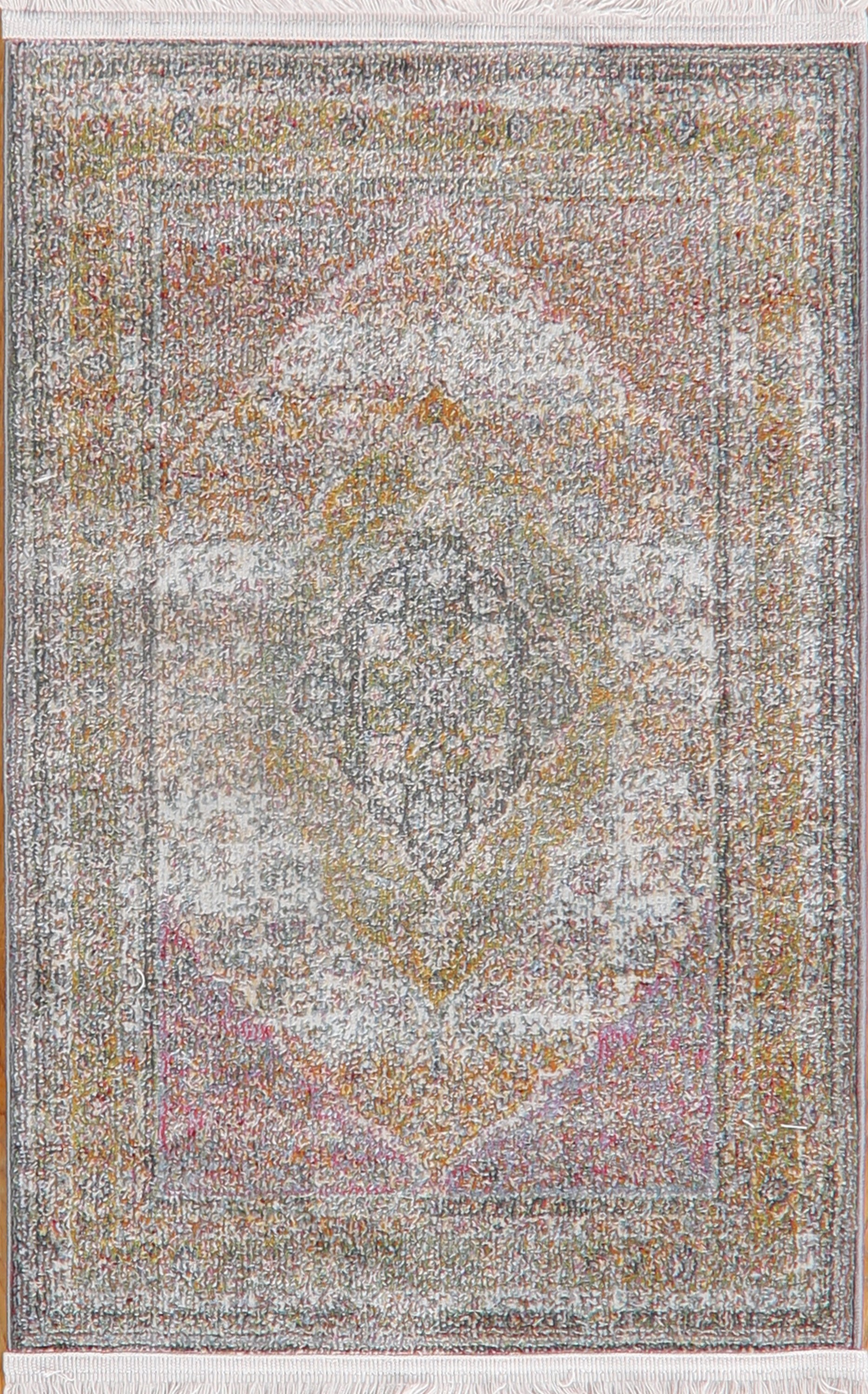 Turkish Oriental Distressed Ivory Area Rug Floral Carpet