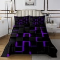 thumbnail image 1 of Erosebridal Neon Geometry Coverlet Set King,Stereoscopic Gradient Plaid Bedding Set,Kids Room Decorative,Ultra Soft,3 Pieces, 1 of 5