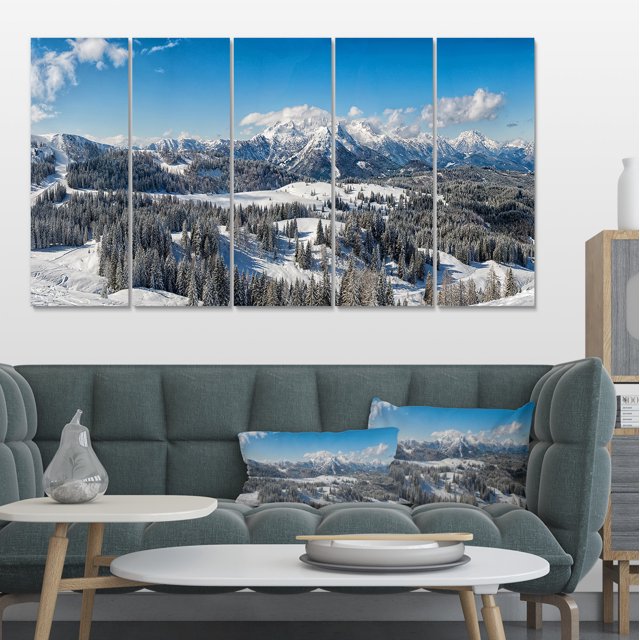 Panorama d'Hiver des Alpes Autrichiennes - Impression sur Toile Paysage