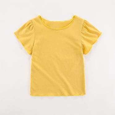 asjyhkr T-Shirts pour Tout-Petits et Bébés à Manches Courtes en Doux Coton, T-Shirts Confortables Unis, Vêtements pour Enfants Filles Garçons, 6 Mois - 5 Ans