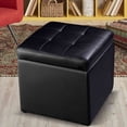 thumbnail image 1 of Costway Cube Ottoman Pouffe Storage Box Lounge Seat Footstools w/ Hinge Top black, 1 of 10