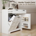 thumbnail image 4 of HOMCOM Tilt Out Trash Cabinet, Kitchen Island with Garbage Cabinet, White, 4 of 10