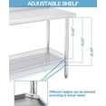 thumbnail image 4 of BeesClover Stainless Steel Table for Prep & Work with Backsplash, Kitchen Heavy Duty Table with Adjustable Under Shelf and Foot for Restaurant, Home and Hotel, 4 of 9