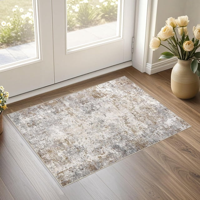 x Area Rug Living Room Rugs Washable Neutral Modern Abstract Soft Thin Large Rug Indoor Floor No Slip Rug Carpet for Bedroom Under Dining Table Home Office Decor Grey