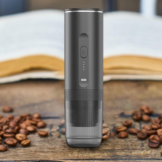 Elodie Portable Electric Espresso Machine Convenient Cordless for Travel RV Fishing Black