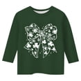 thumbnail image 4 of LUOGENLI T-Shirt pour Filles T-Shirt Graphique pour Filles Fête de la Saint-Patrick à la Mode Polyvalent Col Rond Manches 3/4 T-Shirt Décontracté Haut Maxi Hauts Vert Foncé 7-8 Ans, 4 of 4