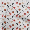 thumbnail image 3 of Soimoi Musical Instruments Print, Velvet Fabric, Decor Sewing Fabric by The Yard 54 Inch Wide,Decorative Fabric for Upholstery and Home Accents, Orange, 3 of 5