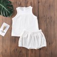 thumbnail image 2 of Gupgi Baby Girls Boys Cotton Linen Sleeveless Tank Tops + Mini Shorts Set, 2 of 8