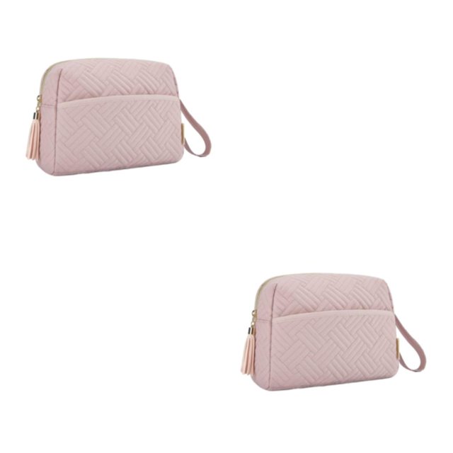 Ruiboury Large-Capacity Toiletries Cosmetic Bag - Suffice Daily With No Loose Thread Sundries Travel Pink 2Set