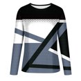 thumbnail image 4 of DPTALR T-shirt Décontracté pour Femmes à Imprimé Géométrique, Blouse à Manches Longues, Col Rond, Hauts Décontractés, 4 of 5