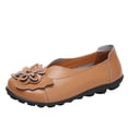 thumbnail image 1 of B91xZ Mocassins pour Femmes Bout Rond Talon Haut Bloc, Marron 7, 1 of 5