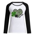 thumbnail image 4 of QIPOPIQ T-Shirts à Manches Longues pour Femmes à Col Rond T-Shirts de la Saint-Patrick T-Shirts de Printemps Shamrock T-Shirt Imprimé T-Shirt Vert Porte-Bonheur T-Shirts de la Saint-Patrick Hauts à Col Rond Patchwork Offres de Chemises des Fêtes, 4 of 4