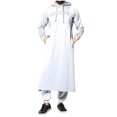 thumbnail image 1 of RKSTN Jackets for Men Fall Fashion New Long Sleeved Hooded Drawstring Long Hoodie Retro Striped Pocket Robe Mens Coats, 1 of 4