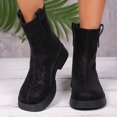 thumbnail image 3 of Mepaouo Womens Ankle Boots Square Toe Leopard Chelsea Slip on Booties Ladies Winter Combat Dress Boot, 3 of 8