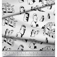 thumbnail image 3 of Soimoi Poly Georgette Fabric Easter Island Statue Face Print Fabric by Yard 42 Inch Wide, 3 of 3