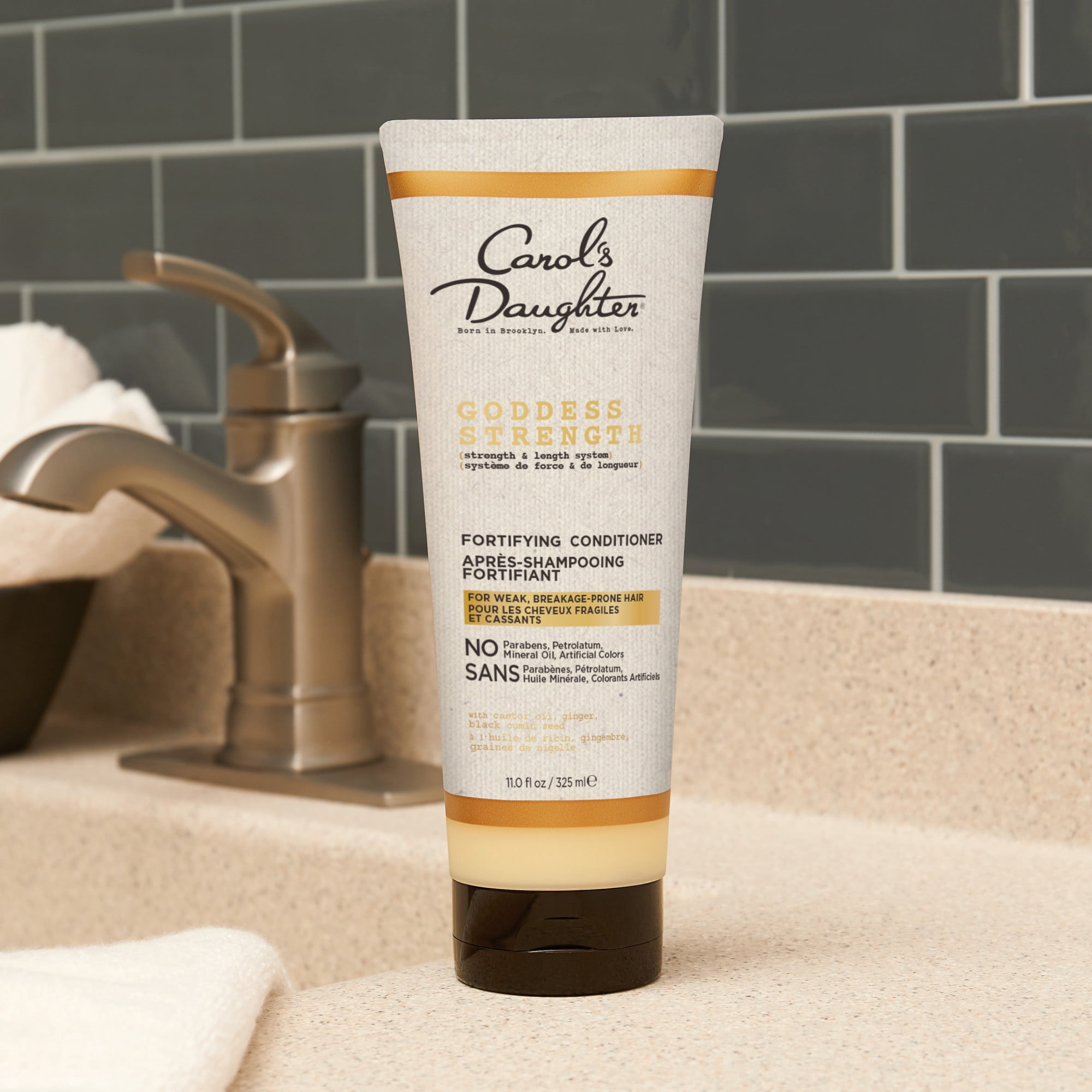 Carol's Daught Goddess Strength Après-Shampooing pour cheveux cassants avec l'Huile de Ricin, 11 fl oz
